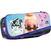 Barbie etui meisjes 23,5 x 10,5 cm polyester paars/zwart