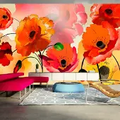 Artgeist Fotobehang – Behangpapier - Fotobehang XXL - Velvet poppies 500x280 -