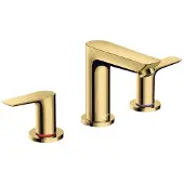 Hansgrohe Wastafelmengkraan talis e 3-gats met trekwaste gepolijst goud