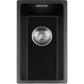 Togo Black Quartz Series spoelbak 17x40cm Plug Inox 17BQ-FU-Inox