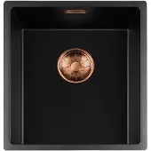 Togo Black Quartz Series spoelbak 3440cm Plug Copper 34BQ-FU-Copper
