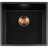 Lorreine Black Quartz Series spoelbak 400400 mm Plug Copper