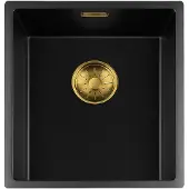 Togo Black Quartz Series spoelbak 3440cm Plug Gold 34BQ-FU-Gold