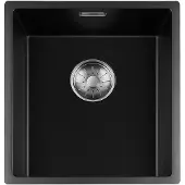 Togo Black Quartz Series spoelbak 3440cm Plug Inox 34BQ-FU-Inox