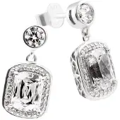 Diamonfire Zilveren Oorhangers Cocktail zirkonia Vierkant 808.0318.00