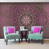 Karo-art 343cm X 245cm - Zelfklevend fotobehang - Liefdes mandala, 8 maten, premium print