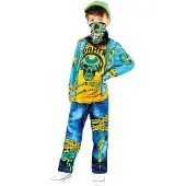 Amscan verkleedpak Gaming Zombie jongens blauw/geel