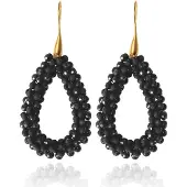 Cilla Jewels Druppel oorbellen Stardust Zwart Goudkleurig