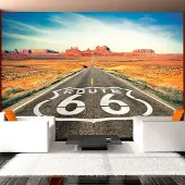 Karo-art 392cm X 280cm - Zelfklevend fotobehang - Route 66 , Premium Print