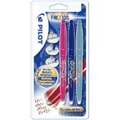 Pilot - Rollerball pen uitgumbaar 0.7mm - Roze, Lichtblauw, Paars - per 3 verpakt