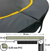 Magic Circle Pro Flat to the Ground Trampoline Black 366 cm