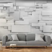 Karo-art 343cm X 245cm - Zelfklevend fotobehang - Abstracte ruimte, 3D look, Premium Print