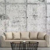 Karo-art 343cm X 245cm - Zelfklevend fotobehang - Betonnen Muur, Urban, Grijs, Premium Print