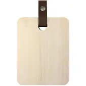 Tak Design snijplank 20 x 15 hout/leer bruin