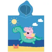 Nickelodeon badponcho Peppa Pig 50 x 115 cm katoen blauw/geel