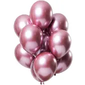 Folat Chrome ballonnen Spiegeleffect Roze Premium 33cm - 12st