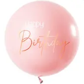 Folat XL Ballon Happy Birthday Elegant Lush Blush premium - 80cm