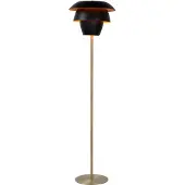 Lucide Vloerlamp Jericho - Zwart Messing - Diam. 38cm - E27 Fitting