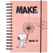 Snoopy notitieboek hardcover A5 14,8 x 21 cm karton zachtroze
