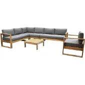 AVH-Collectie Dubai hoek loungeset 6 delig teak