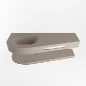 Mondiaz RIVA 120cm Wastafel met planchet kleur Smoke. Wastafel DULCET links 0 kraangaten kleur Smoke.
