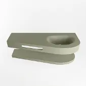 Mondiaz Riva 120cm wastafel met planchet Army en wastafel rechts 1 kraangaten Army