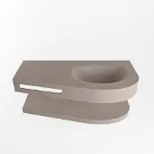 Mondiaz RIVA 100cm Wastafel met planchet kleur Smoke. Wastafel DULCET rechts 1 kraangaten kleur Smoke.