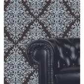 Dutch Wallcoverings Schuimvinylbehang - Ornament/Ruit - Bruin/Blauw