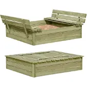 Buitenspeelgoed Keupink Houten zandbak 120 x 120 x 25 met zitbankjes