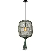Lucide Hanglamp Garve - Groen Rotan - Diam. 40cm - E27 - Dimbaar