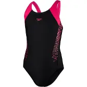 Speedo Girl's Junior Splice MSBK Swimsuit in black pink