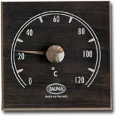 Saunia - Sauna thermometer hout - vierkant - zwart