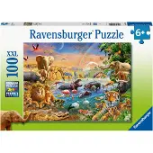 Ravensburger Savanne, Jungle, Drinkplaats, 100 stukjes, Dieren, Vanaf 6 jaar