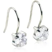 Blomdahl Natural Titanium Pendant Tiffany 7mm CZ White