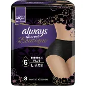 Always Discreet Incontinentiebroekje L zwart (8 x, Groot)