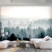 Karo-art 294cm X 210cm - Zelfklevend fotobehang - Winter bos , Premium Print