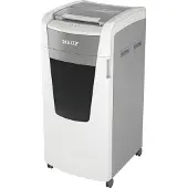 Leitz IQ Autofeed Office Pro 600 papiervernietiger P5, volautomatisch, micro cut 2 x 15 mm, 110 l, snijcapaciteit 600 vel, met rollen, wit