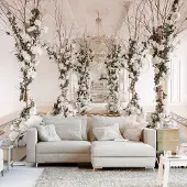 Karo-art 441cm X 315cm - Zelfklevend fotobehang - Bloemen Kamer , Premium Print