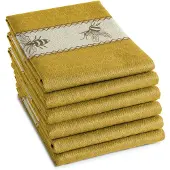 DDDDD Theedoek Bees Yellow (set van 6)