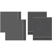 DDDDD - Barrier - Theedoeken en Keukendoeken Set - Set van 4 stuks - Katoen - Botanische print - 60x 65 cm/50x55 cm - Antraciet