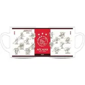 Ajax Mok Handtekeningen rood/wit 2019-2020 COACH TEN HAG, VELTMAN, ONANA, ALVAREZ, SCHUURS, MAZRAOUI, MARTINEZ,BLIND, TAGLIAFICO, PROMES, ZIYECH, EITING, VAN DE BEEK, TADIC, NERES, MARIN, EN HUNTELAAR