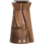MUST Living Candle holder Flame small - 30xØ19 cm (Bruin, 19x30x19cm)