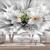 Karo-art 392cm X 280cm - Zelfklevend fotobehang - Bloemen explosie , Lelie , Premium Print