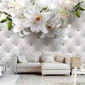 Karo-art 196cm X 140cm - Zelfklevend fotobehang - Elegante prinses, lelies, 8 maten, premium print