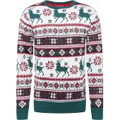 Lindbergh Trui 'Christmas' groen / oranjerood / wit