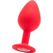 Ouch! Siliconen butt plug Rood Large met diamant