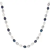 Valero Pearls Ketting enziaan / zilver / wit