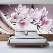Karo-art 147cm X 105cm - Zelfklevend fotobehang - Ontmoeting met Magnolia's , Premium Print