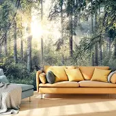 Karo-art 343cm X 245cm - Zelfklevend fotobehang - Verhalen van een bos , Premium Print