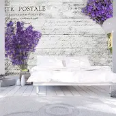 Karo-art 294cm X 210cm - Zelfklevend fotobehang - Lavendel brieven, 8 maten, premium print